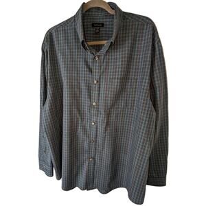 Van Heusen Men's XL Button-Up Long Sleeve Shirt Plaid Pattern